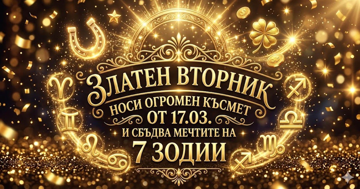 Златен Вторник носи Огромен Късмет от 17.03. и сбъдва мечтите на 7 зодии