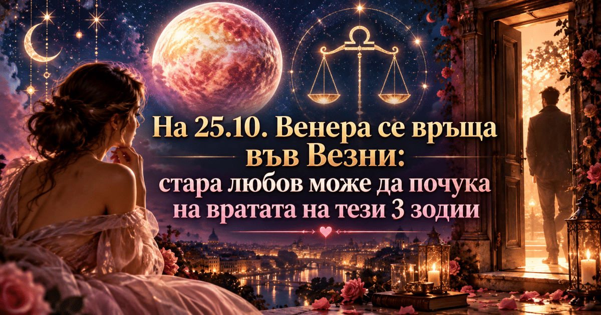 На 25.10. Венера се връща във Везни: стара любов може да почука на вратата на тези 3 зодии