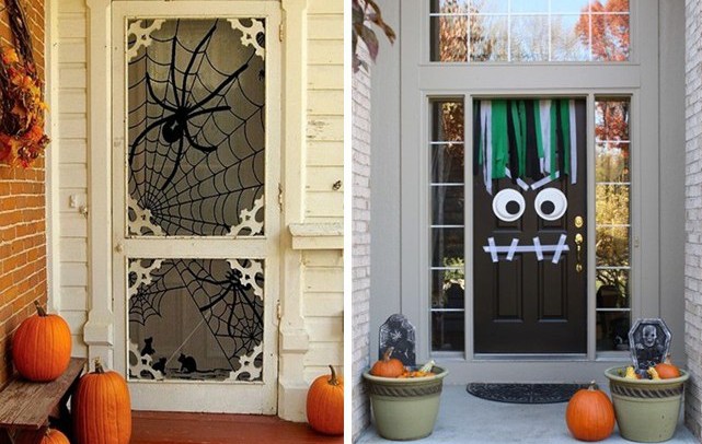 15 оригинални и лесни идеи как да декорирате вратата си за Хелоуин