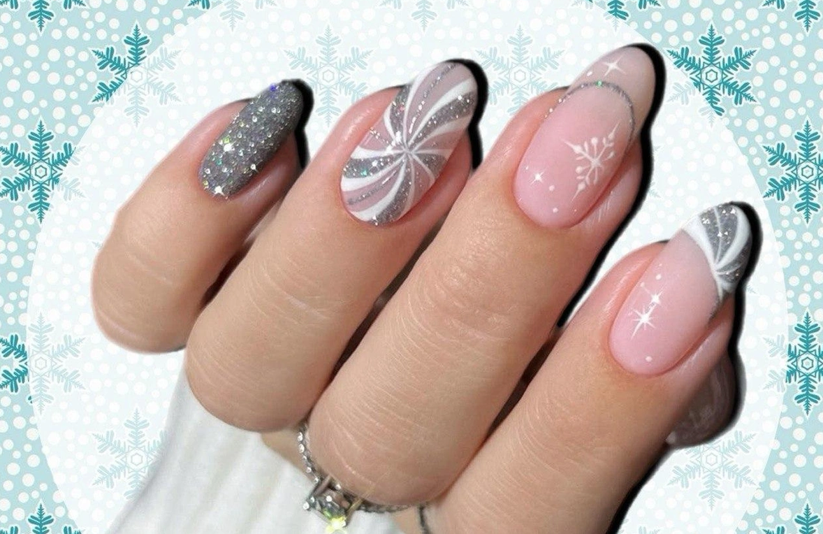 Различни френски маникюри едноцветни идеи снежинки и звезди ще превърнат