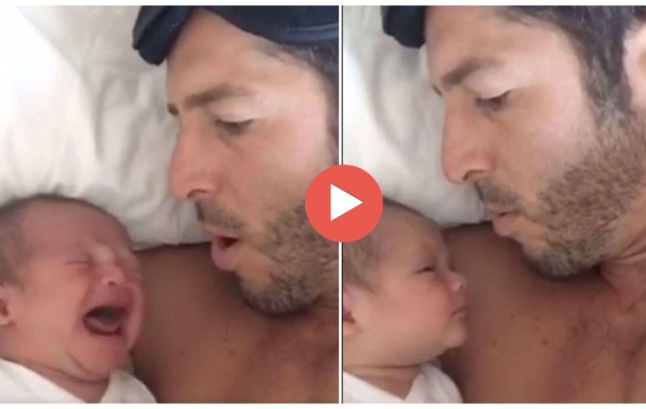 Очарователно: Баща накара бебето си да спре да плаче за секунди