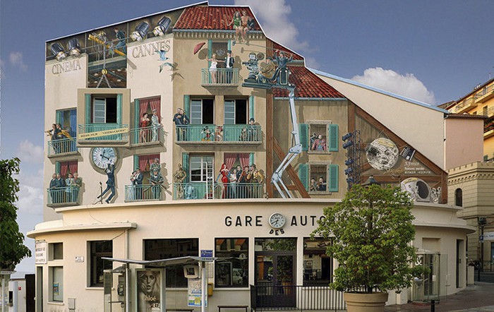 Френски художник трансформира скучни фасади в живописни сцени