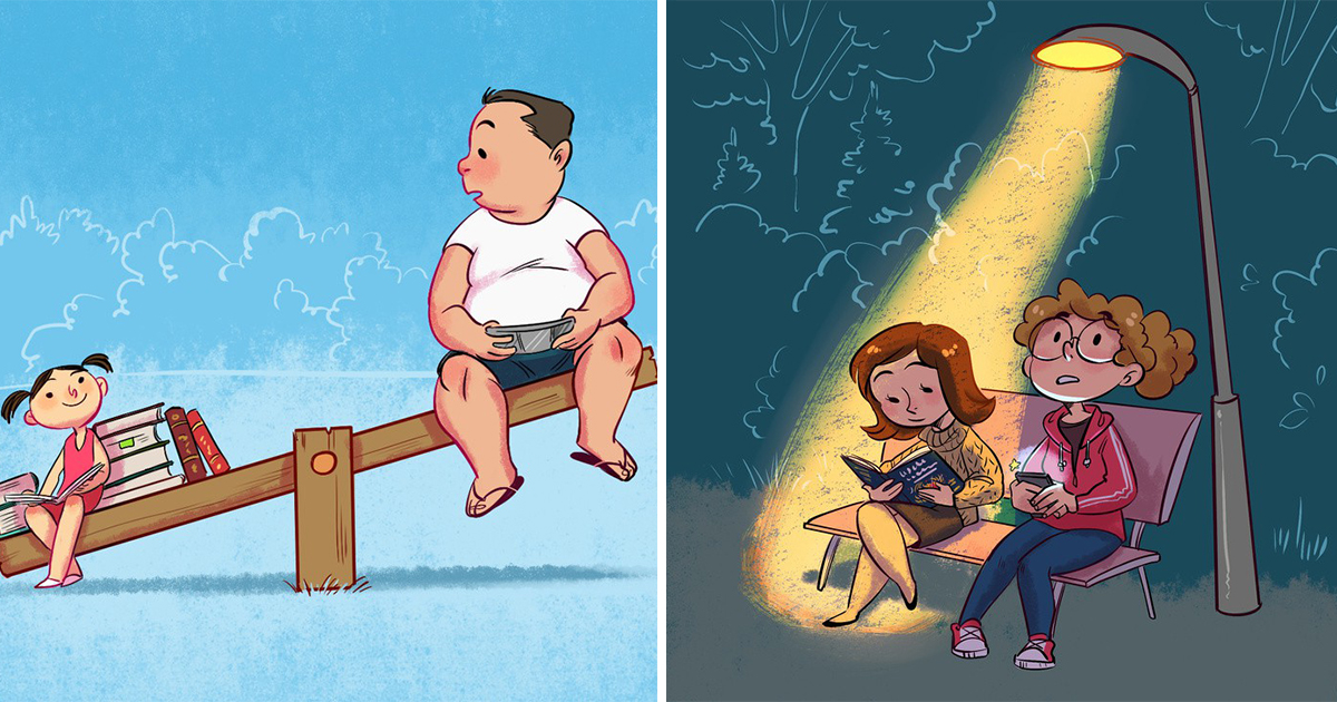 Забавни комикси: 11 илюстрации за всички, които обожават книгите