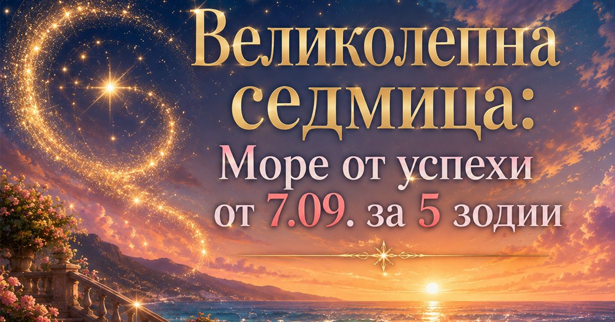 Великолепна седмица: Море от УСПЕХИ от 7.09. за 5 зодии