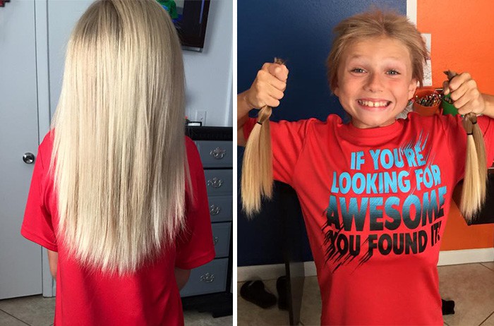 8-годишно момче дари косата си на деца, болни от рак