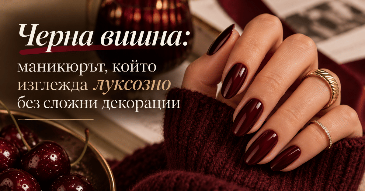 Черна вишна: маникюрът, който изглежда луксозно без сложни декорации