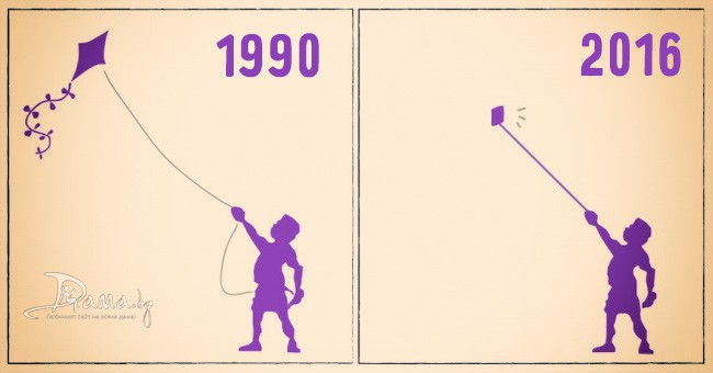 Забавни илюстрации: Светът преди и сега