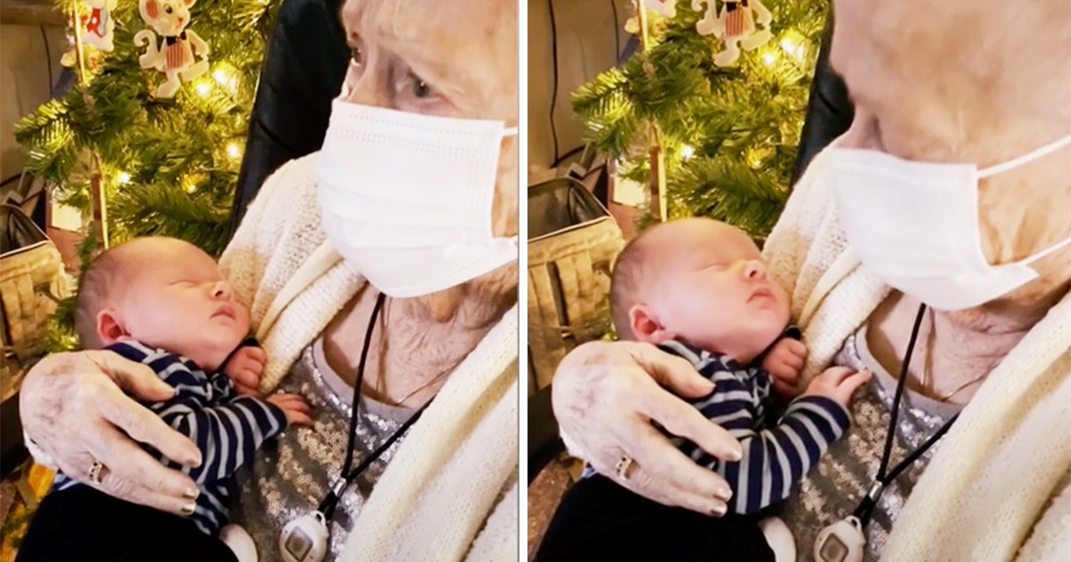 Трогателно: 90-годишна баба се среща за първи път с 18-то си правнуче